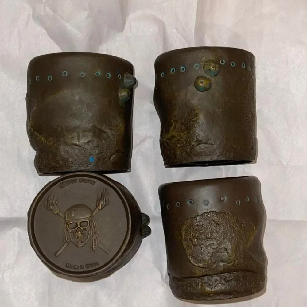 Lot of 4 Pirates of the Caribbean Dead Man's Chest Pirate's Dice Shaker Cups